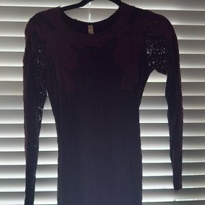 Bailey 44 dress, black long sleeve mini dress size XS